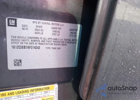 2010 Chevrolet Malibu Lt from USA, damaged, VIN 1G1ZC5EB7AF314242